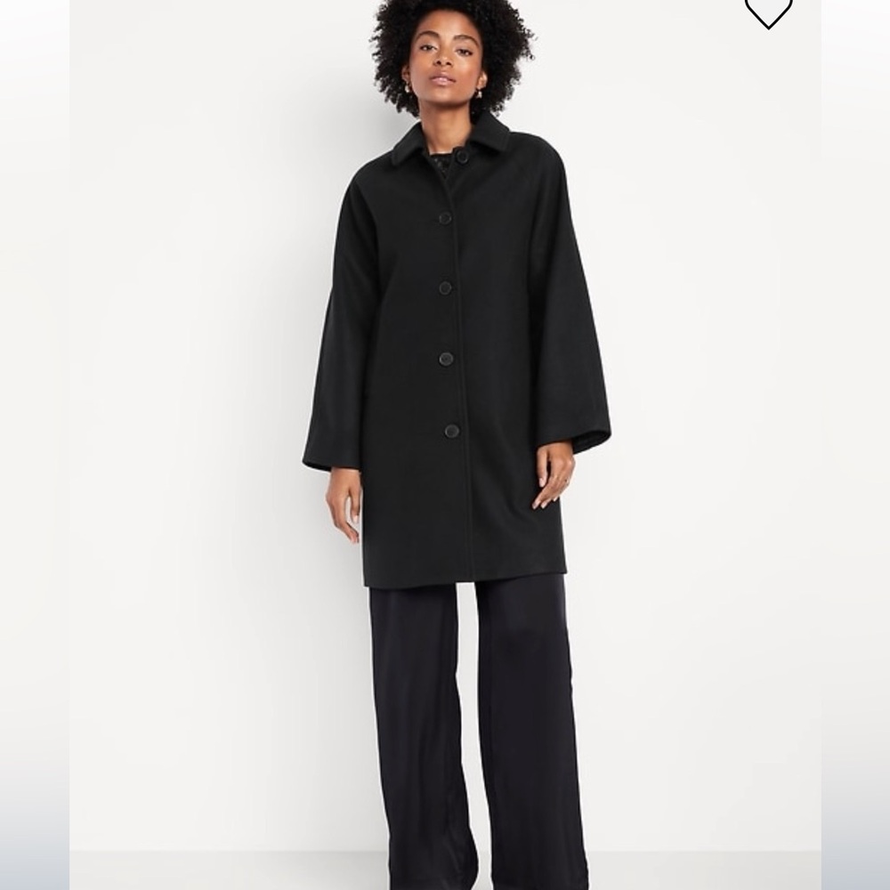 NWT Old Navy Women's  relaxed button coat Black ize X-Large